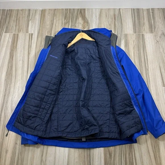 Patagonia 3 in 1 Snowshot Recco H2No Jacket Blue Mens S Waterproof w/zip Liner - Picture 3 of 15